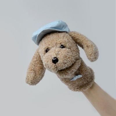 Plush dog hand puppet