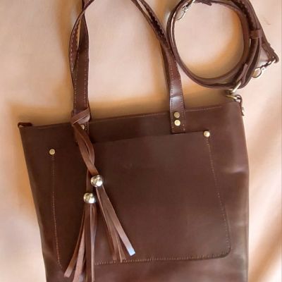 Genuine leather tote bag