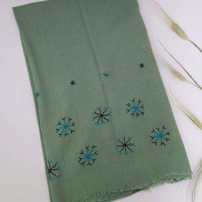 Handmade scarf  embroidered in SIWA