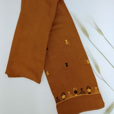 Handmade scarf  embroidered in SIWA