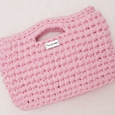 Pink crochet bag