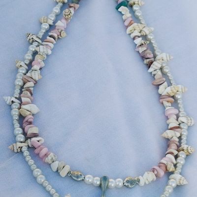 Necklaces design Mixing stones and pearls sea