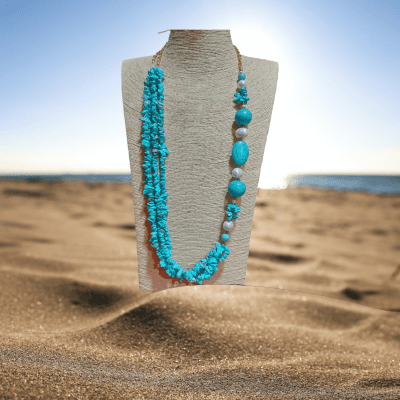 Necklace made of turquoise stones