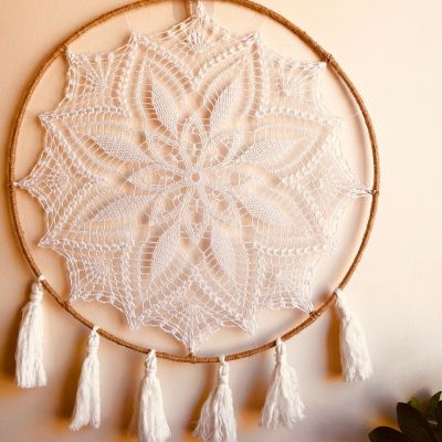 A circular decorative piece of bohemian style