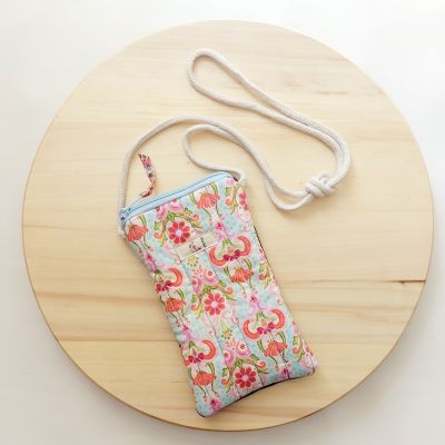 Mobile bag fabric and denim flower 