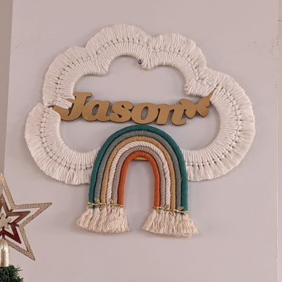 Macrame cloud with name 