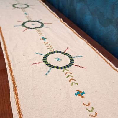 Handmade embroidery table runner made in Siwa oasis