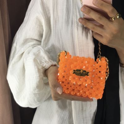 Orange crystal bag