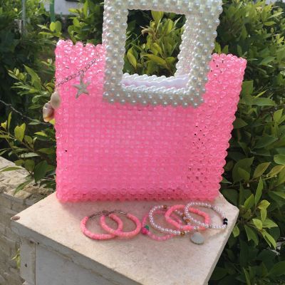 Pink crystal bag