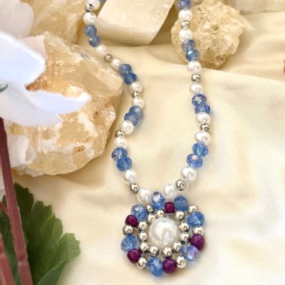 Blue crystal necklace 