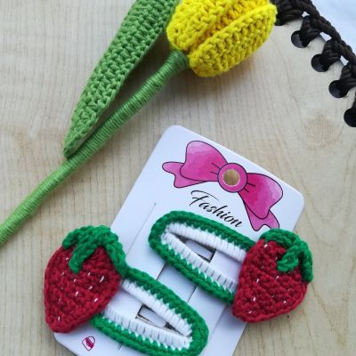 Crochet hair clips 