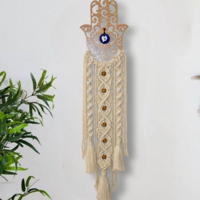  macramé hand wall hanging