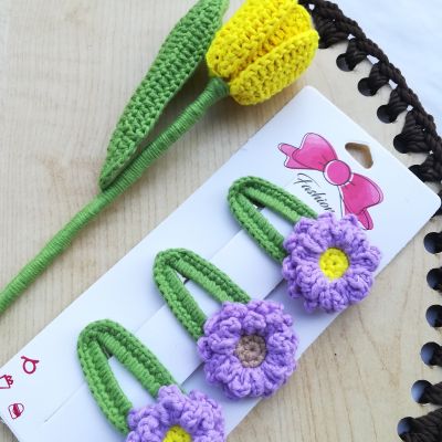 Crochet hair clips 