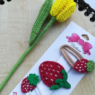 Crochet hair clips 