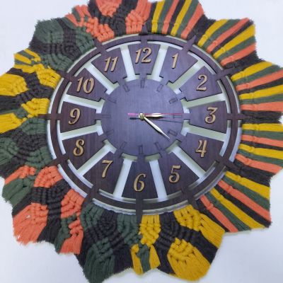 Wall clock macrame