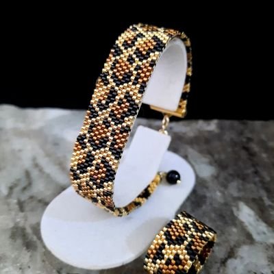 Gold Leopard Skin Miyuki Beads Set