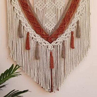 Cross macrame wall hanging 