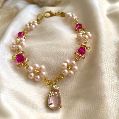 Rose crystal bracelet