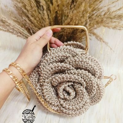 Beige flower bag