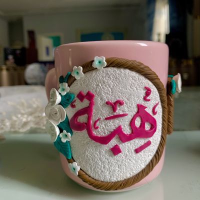 Polymer clay name  mug