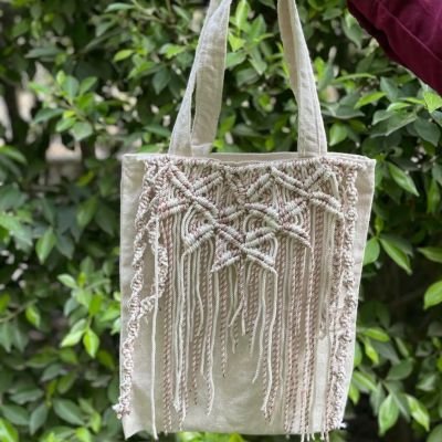 Macrame tote bag