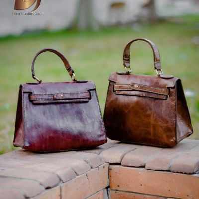 Kelly bag, handmade, genuine leather