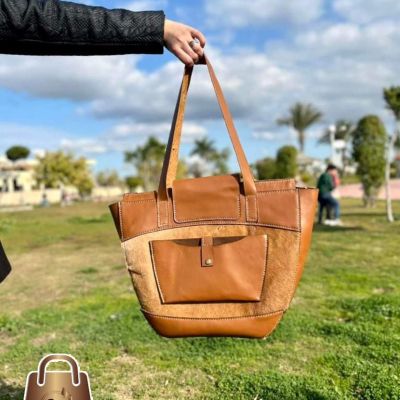 Handmade genuine leather tote bag