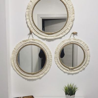 Set of 3 macrame Mirrors 