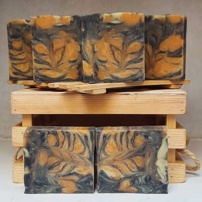 Soap with charcoal and pink clay for oily skin and acne