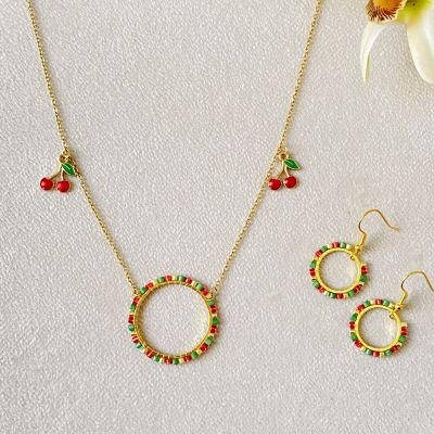 Christmas Set of Necklace & Earrings 